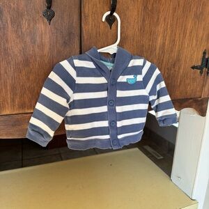 M&S Marks & Spencer Cotton Striped Cardigan Sweater 6-9 months